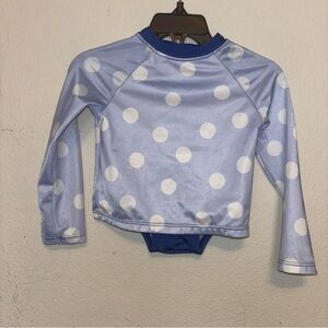 Gymboree Blue and White Rashguard Swim Top & Bottoms, 18-24 months